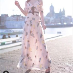 BNWT Self-portrait graphic floral print pink dress